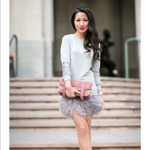 Haute Hippie grey feather dress